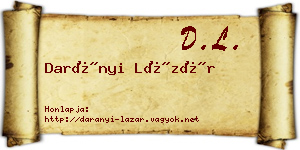 Darányi Lázár névjegykártya